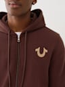 FLOCKED HORSESHOE ZIP HOODIE