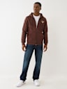 FLOCKED HORSESHOE ZIP HOODIE