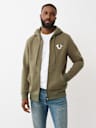 BIG FOIL HORSESHOE ZIP HOODIE