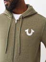 BIG FOIL HORSESHOE ZIP HOODIE