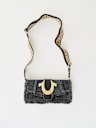 FRAYED DENIM SHOULDER BAG