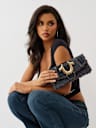 FRAYED DENIM SHOULDER BAG