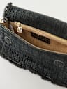 FRAYED DENIM SHOULDER BAG