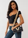 FRAYED DENIM SHOULDER BAG