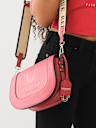 STITCHED HORSESHOE FLAP CROSSBODY BAG
