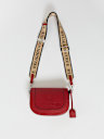 STITCHED HORSESHOE FLAP CROSSBODY BAG