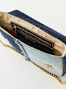 PATCHED DENIM CHAIN HANDLE BAG