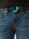 IRIDESCENT HORSESHOE BUCKLE BELT