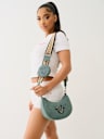 DENIM CRESCENT HOBO BAG