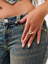 TWO-TONED HEART RING 