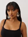 DROP LOGO HEART EARRINGS