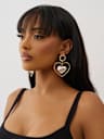 DROP LOGO HEART EARRINGS