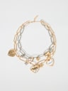 TWO-TONED HEART CHARM CHAIN NECKLACE