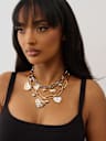 TWO-TONED HEART CHARM CHAIN NECKLACE