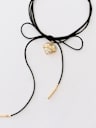 CRYSTAL HEART WRAPPED CHOKER NECKLACE