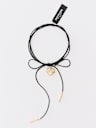 CRYSTAL HEART WRAPPED CHOKER NECKLACE