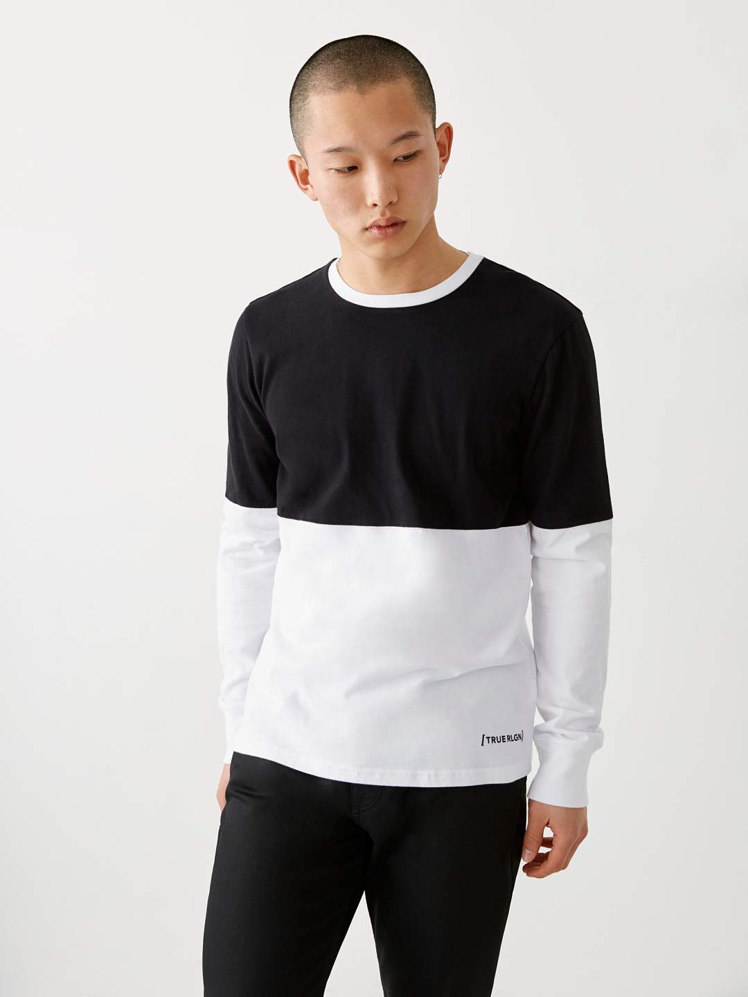 LONG SLEEVE COLOR BLOCK TEE, image 2