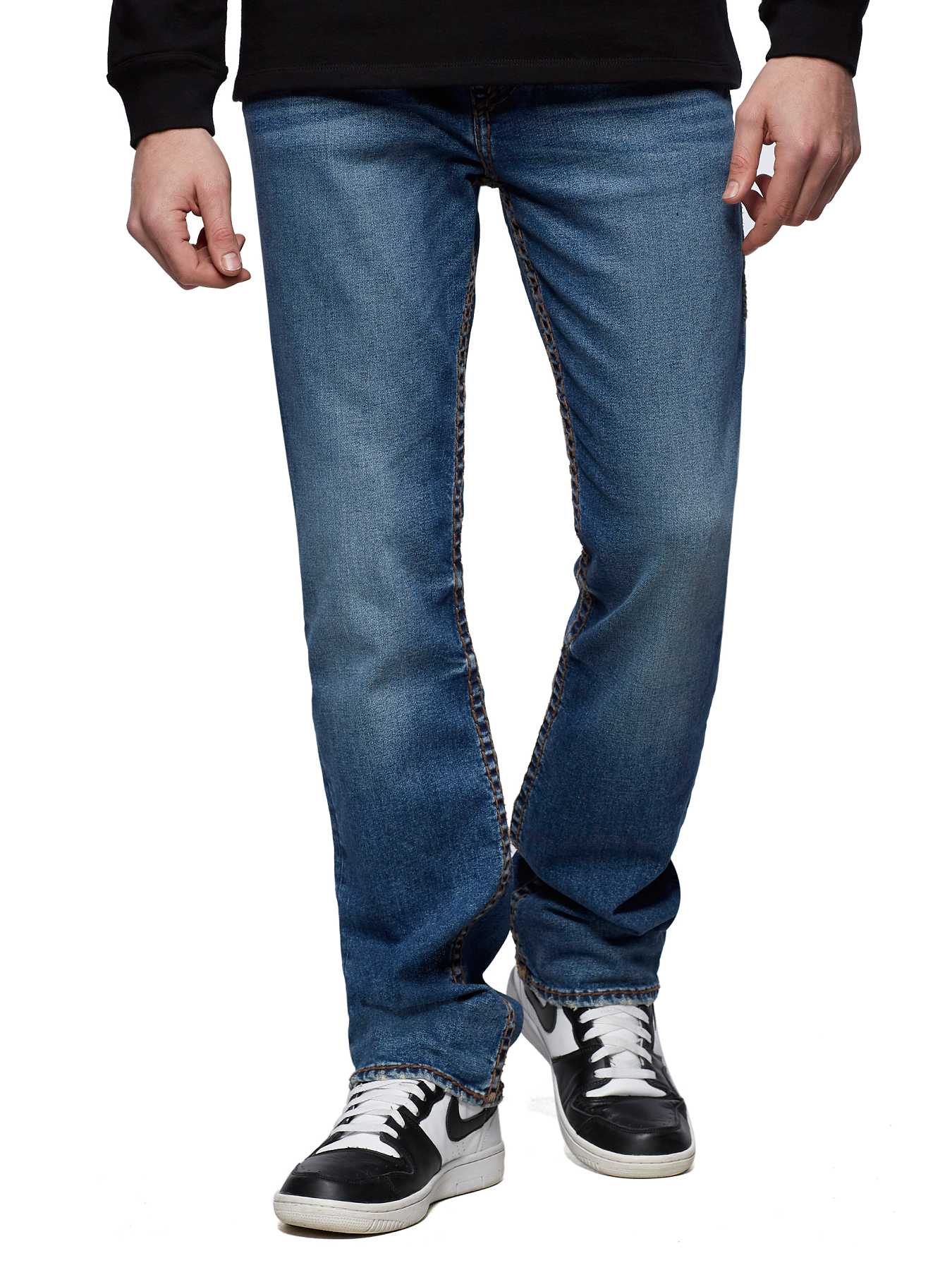 TRUE RELIGION RICKY 濃紺ストレートデニムパンツ　31×34. True Religion Men's Ricky Straight Leg Jean with Back Flap