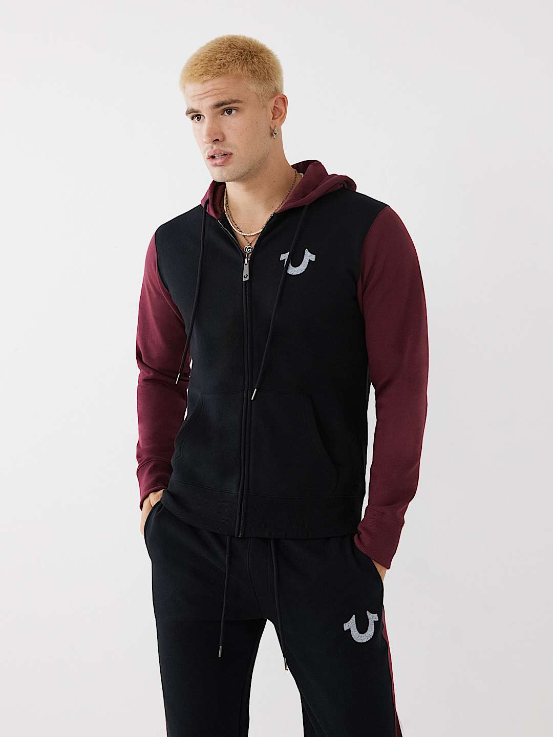 COLOR BLOCK ZIP HOODIE