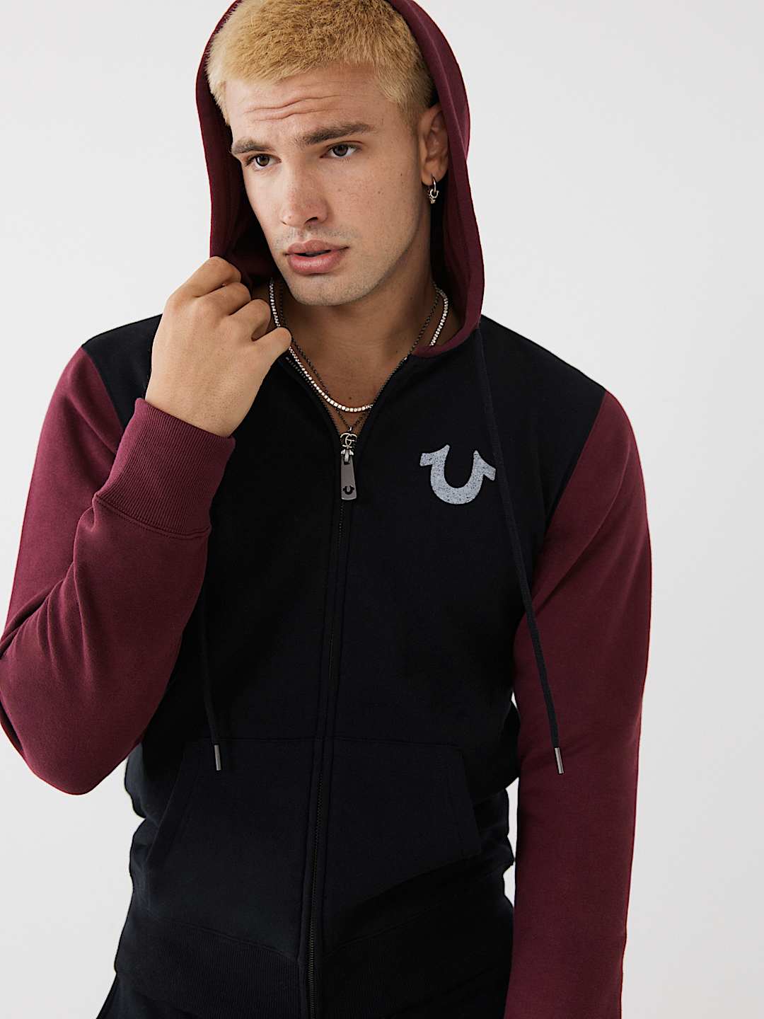 COLOR BLOCK ZIP HOODIE