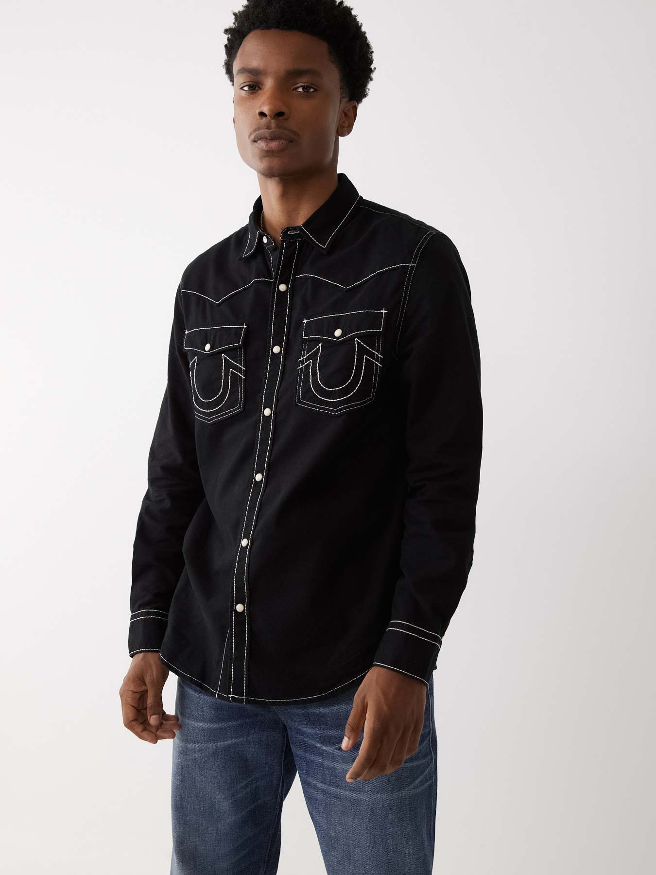 J.Crew: Lightweight Denim Western Shirt For Men