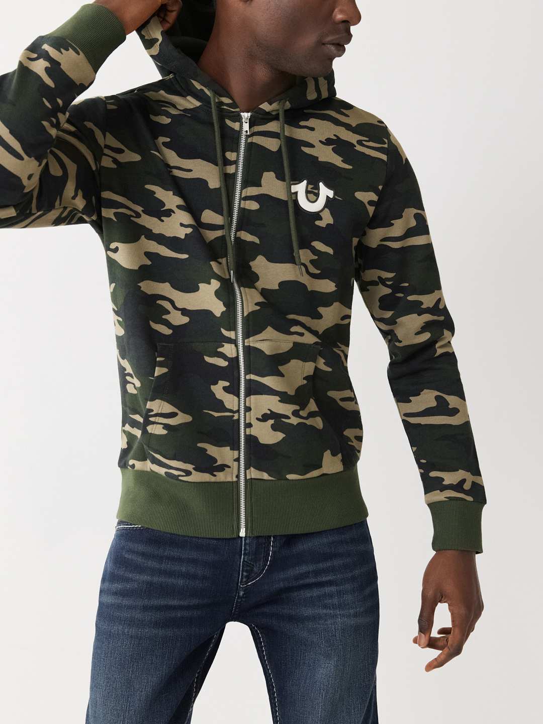急ぐ!! 男女☆TRUE RELIGION Logo Camo Hoodieフーディー CAMO LOGO ZIP HOODIE - Camouflage | True Religion