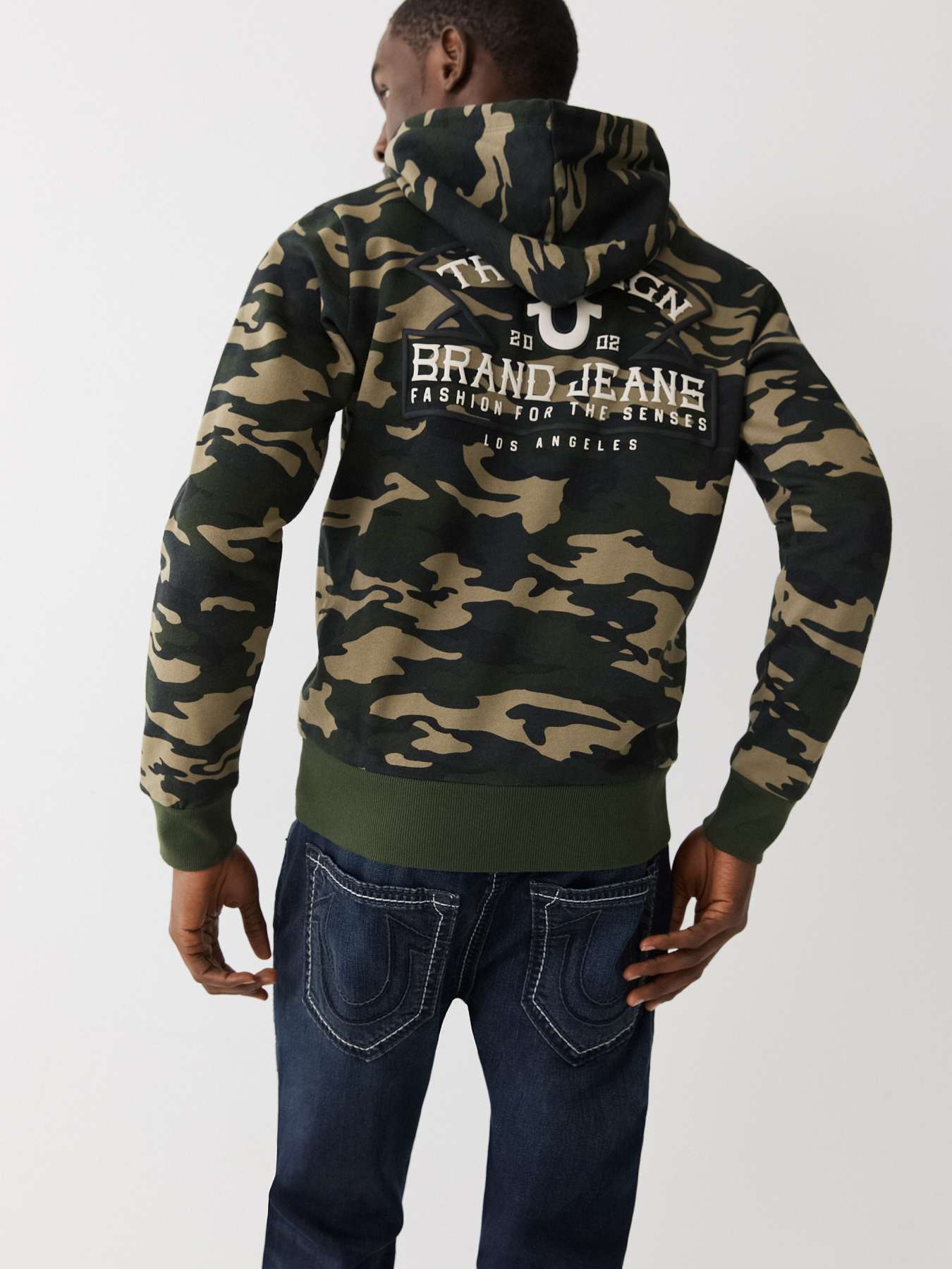 CAMO LOGO ZIP HOODIE Green True Religion