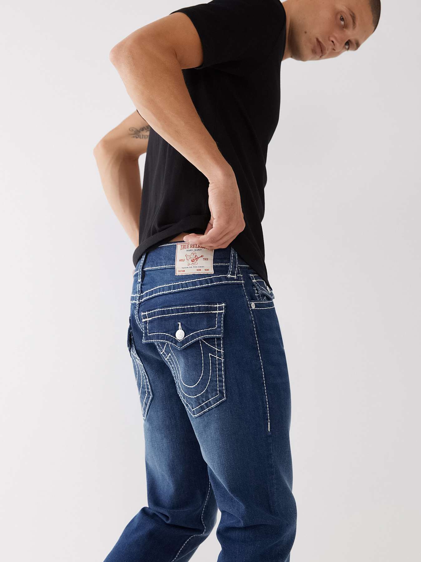 RICKY BIG T STITCH STRAIGHT JEAN - DARK WASH | True Religion