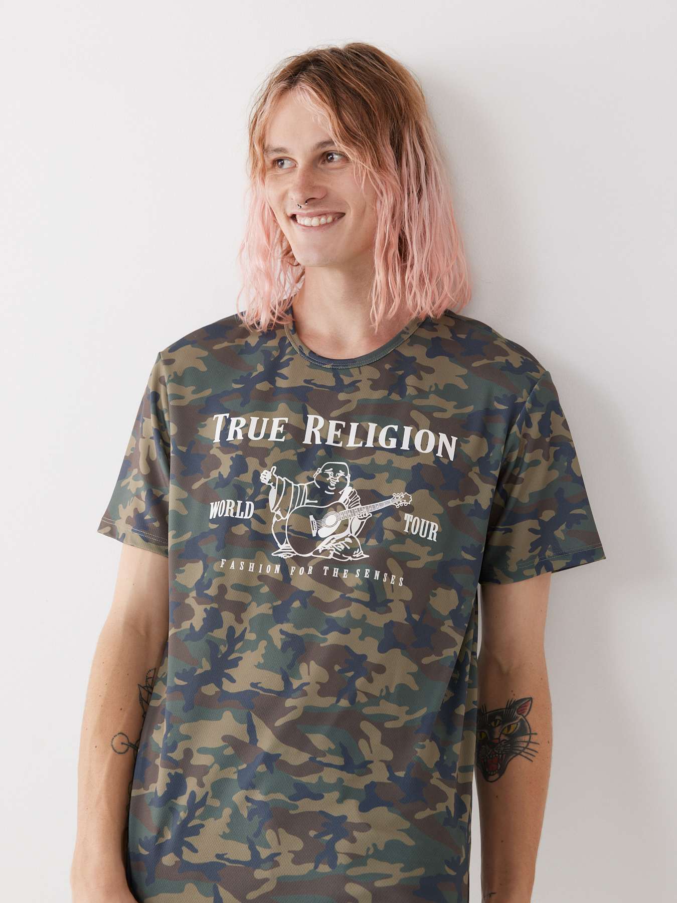 MESH CAMO LOGO TEE