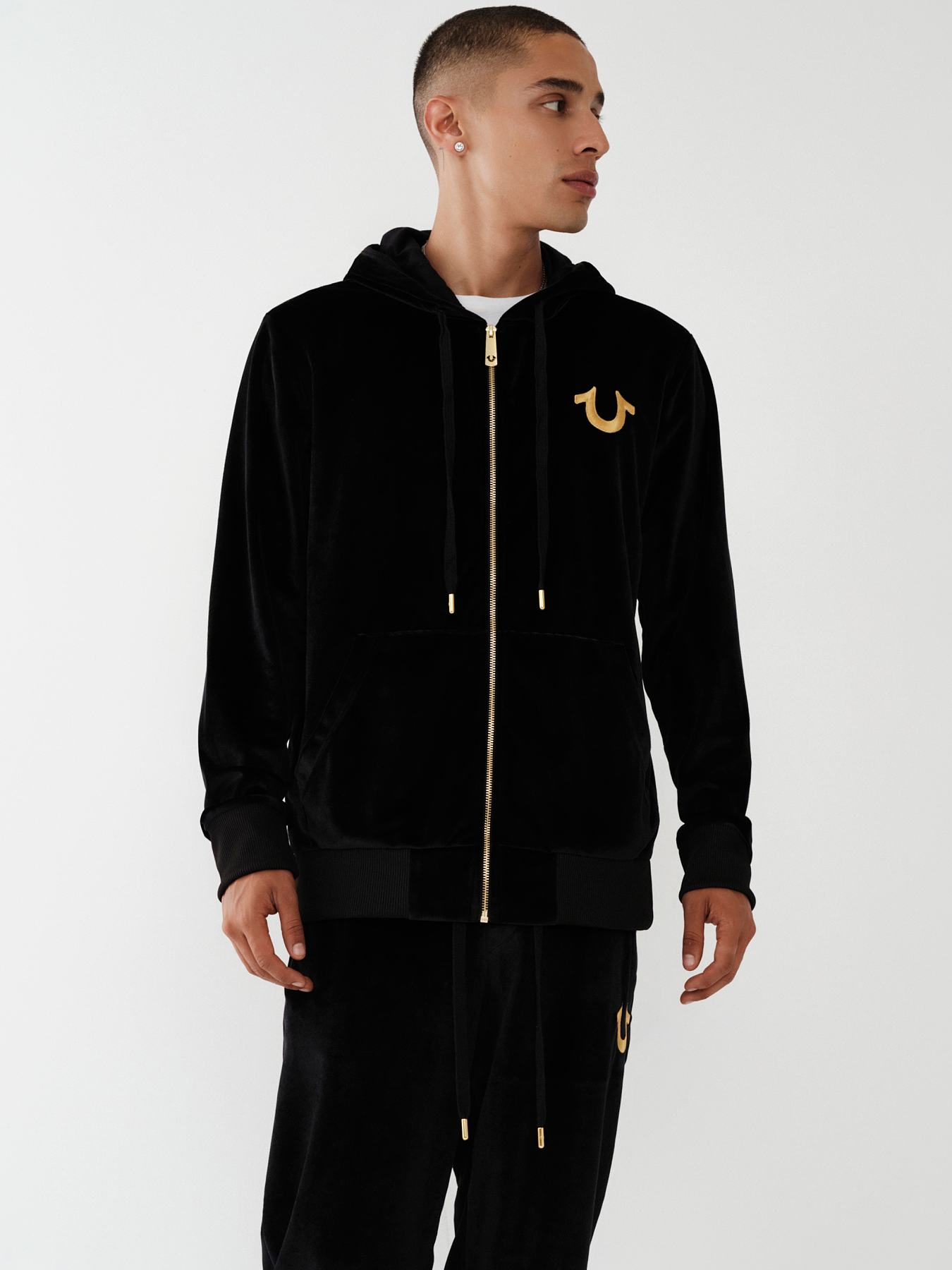 True religion tracksuit black cheap and gold