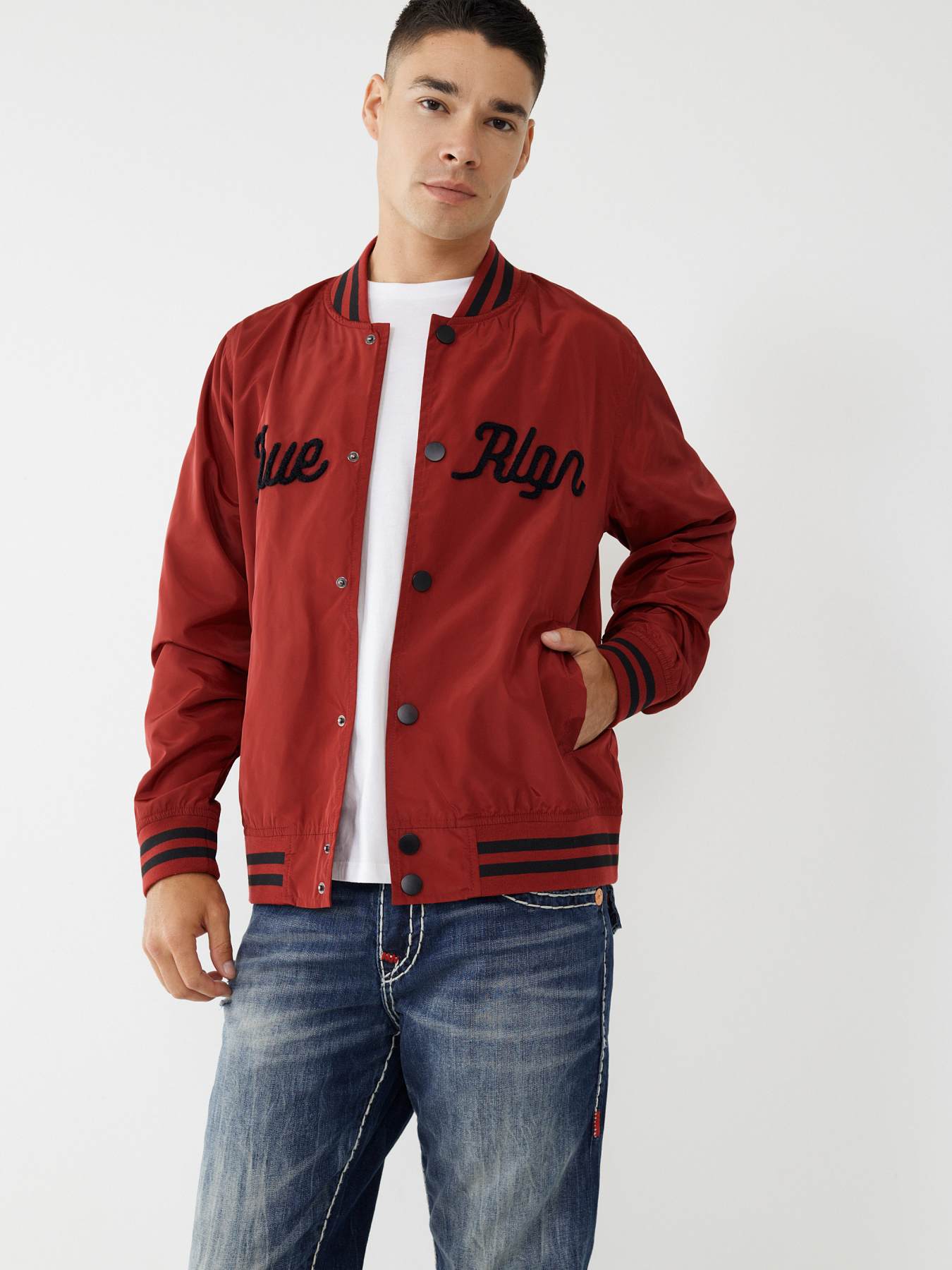 Nylon letterman outlet jacket