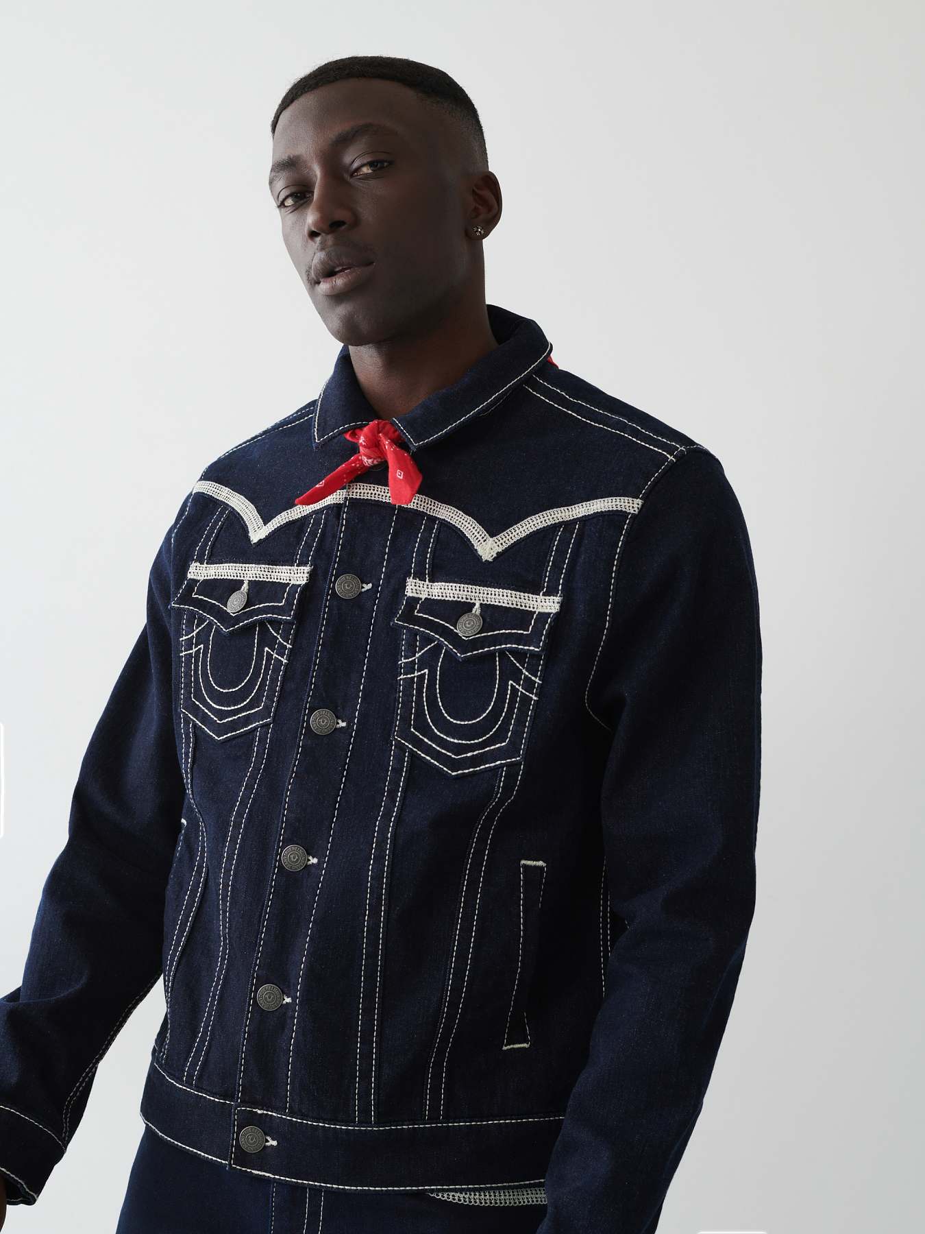 JIMMY FLATLOCK STITCH DENIM JACKET