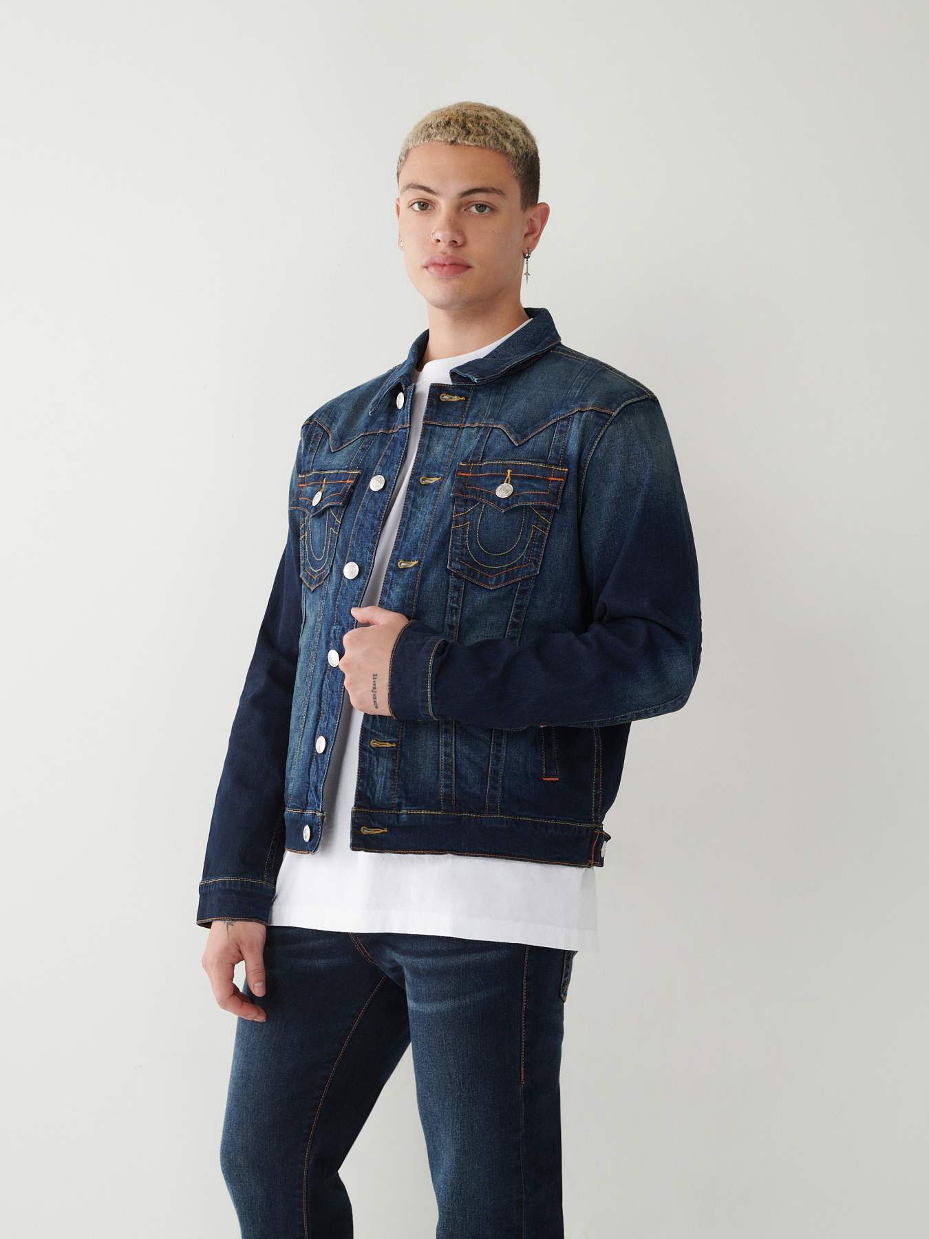 FAUX SHEARLING JIMMY DENIM JACKET