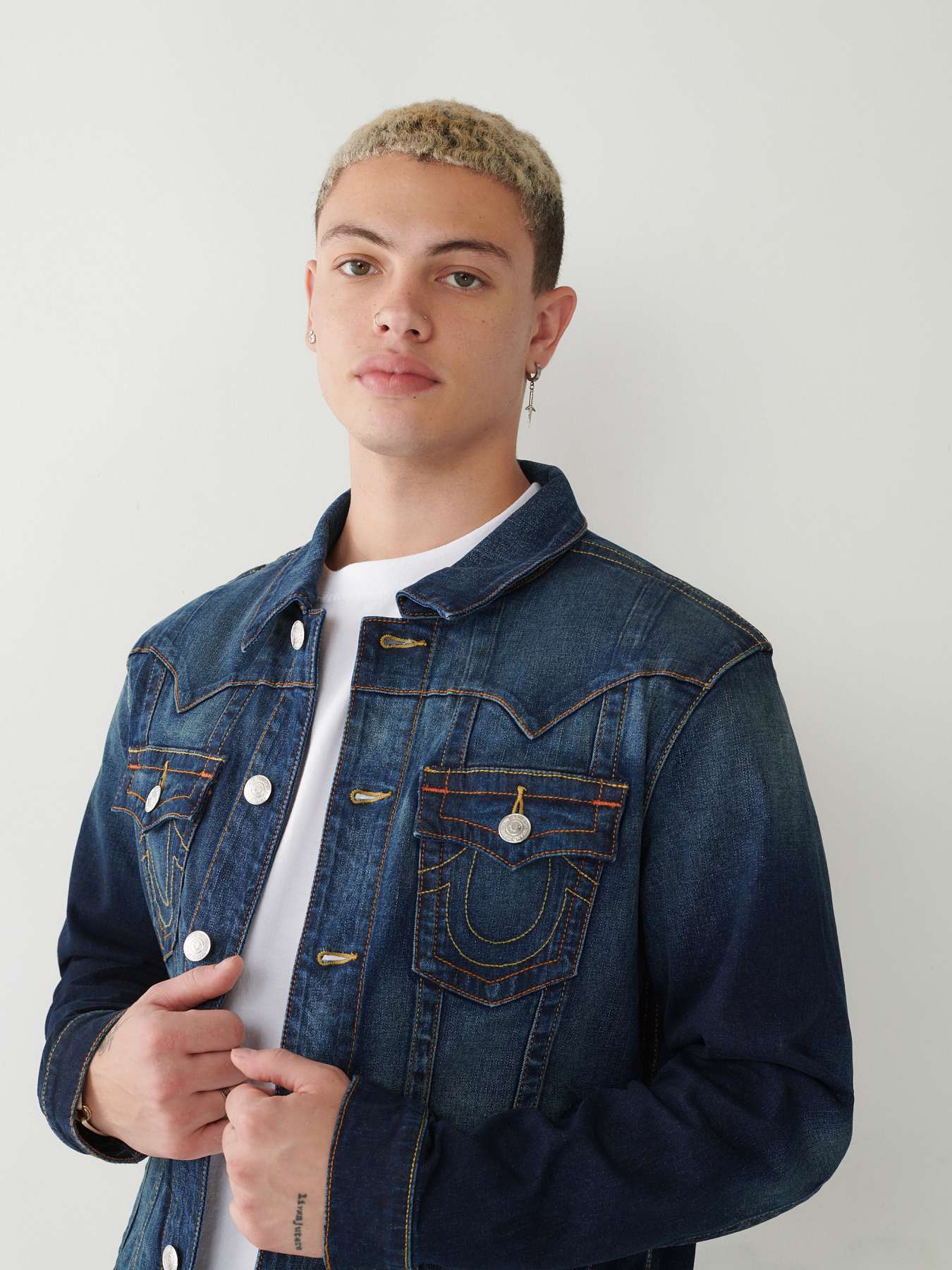 FAUX SHEARLING JIMMY DENIM JACKET