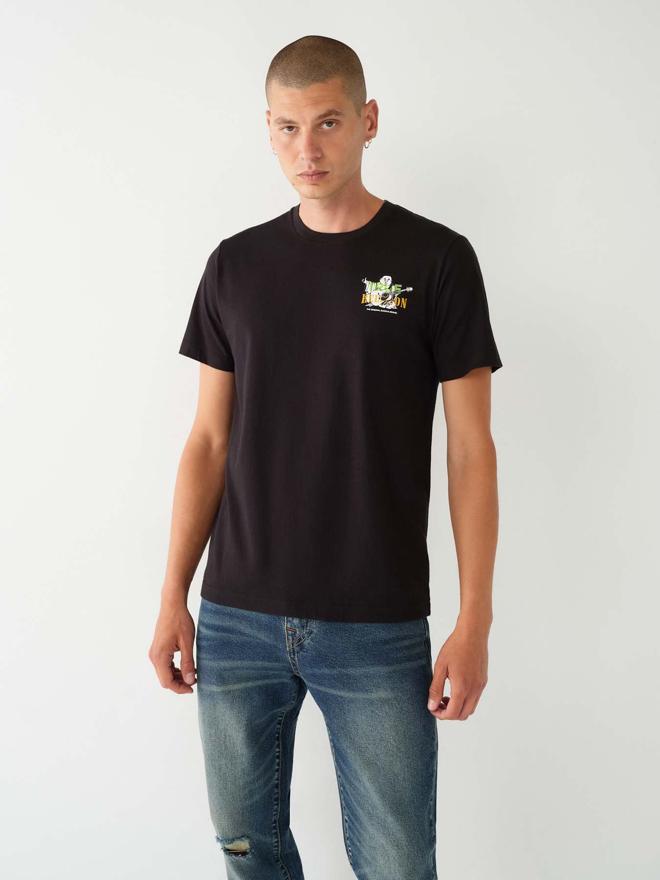 True Religion 半袖 クルーネック Buddha ロゴ トップス Tシャツ True Religion Men's Repeat TR Buddha Graphic Logo Tee T