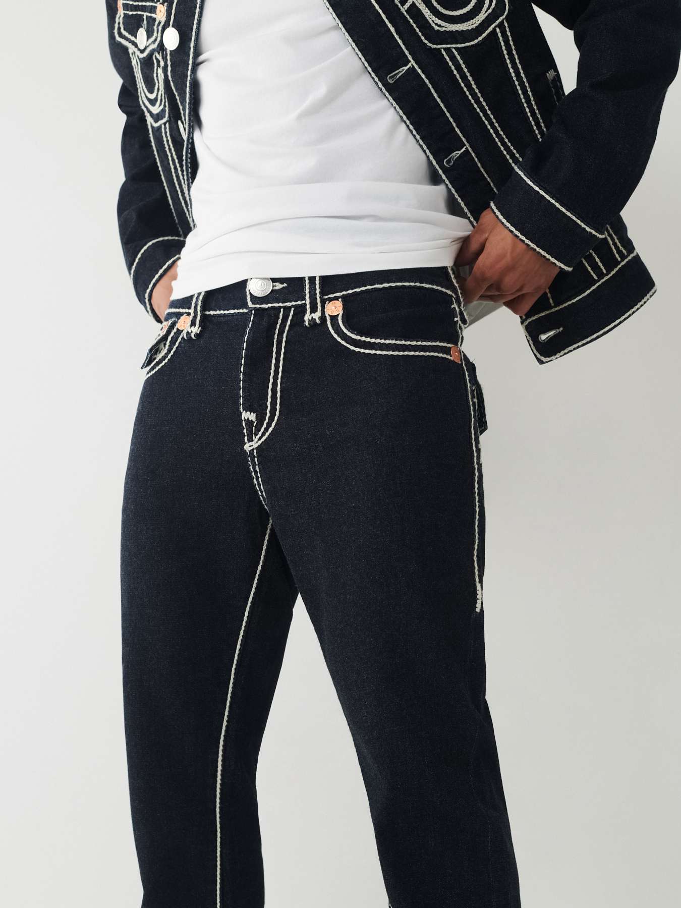 True religion jeans store with white stitching