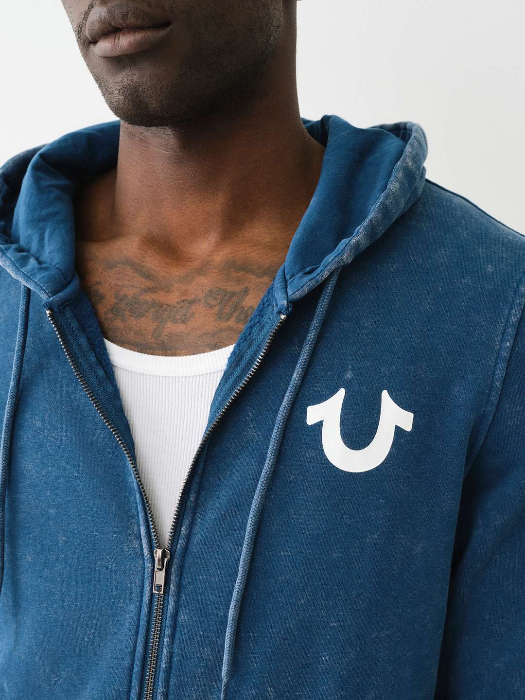 Fashion blue true religion hoodie