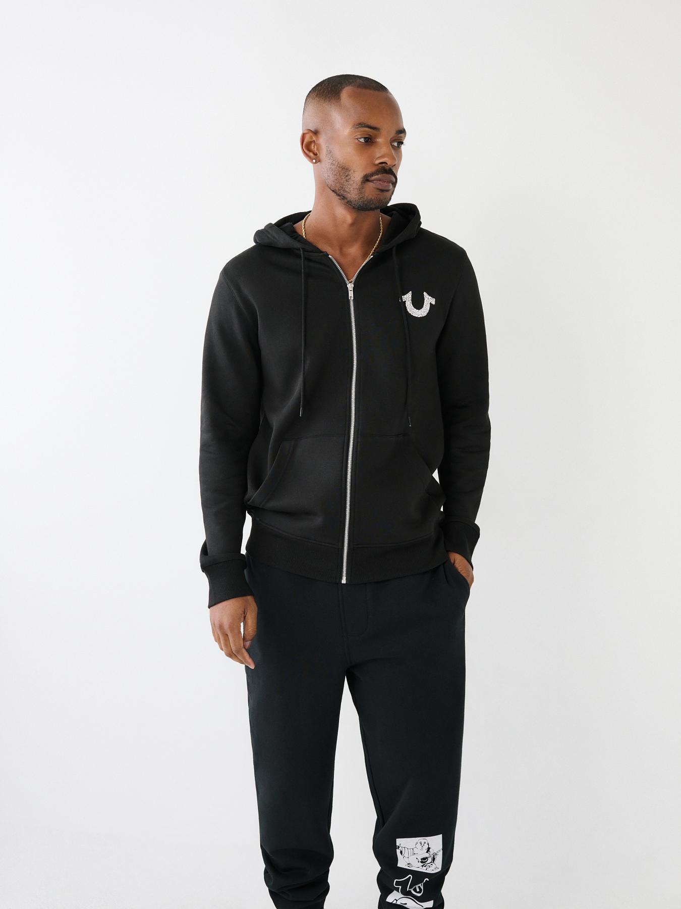 True religion zip up hoodie black sale