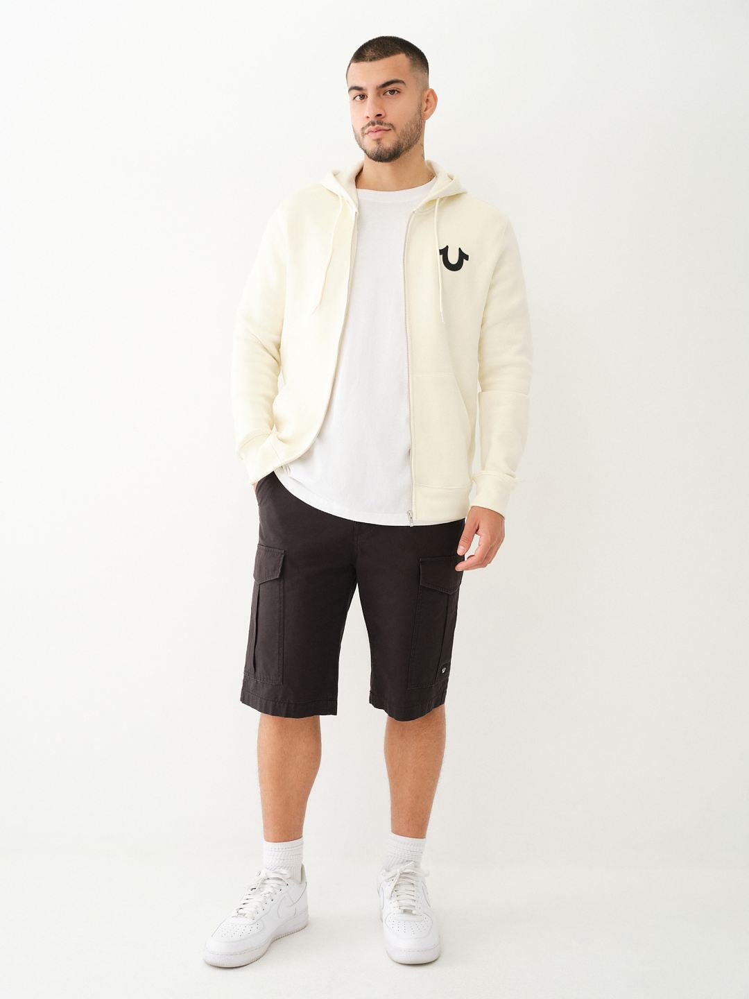 STRIPED HORSESHOE ZIP HOODIE