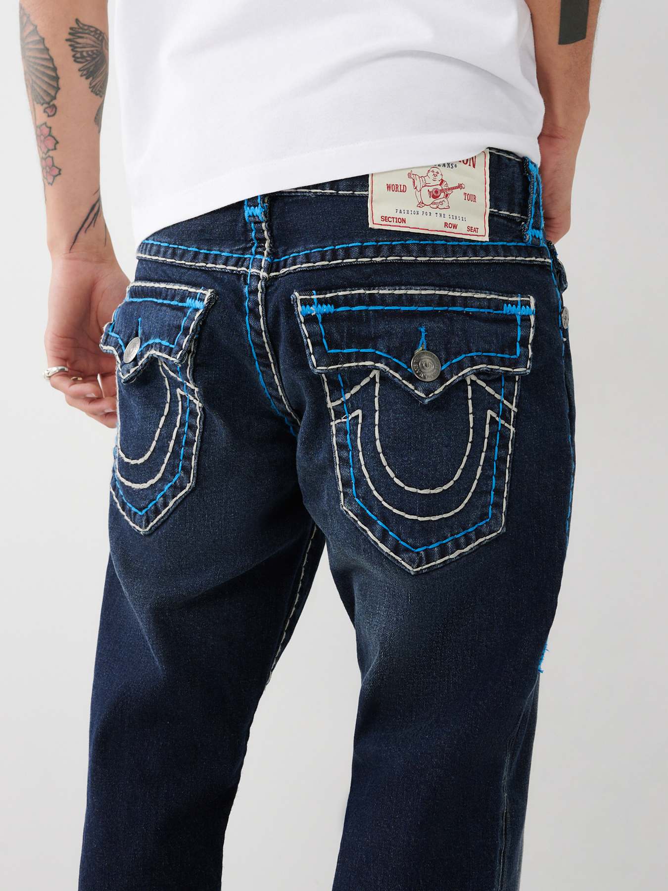 True Religion Men's Billy Double Raised Super T Flap Boot Cut Jean,  Clearwater, 38 : : Clothing, Shoes & Accessories