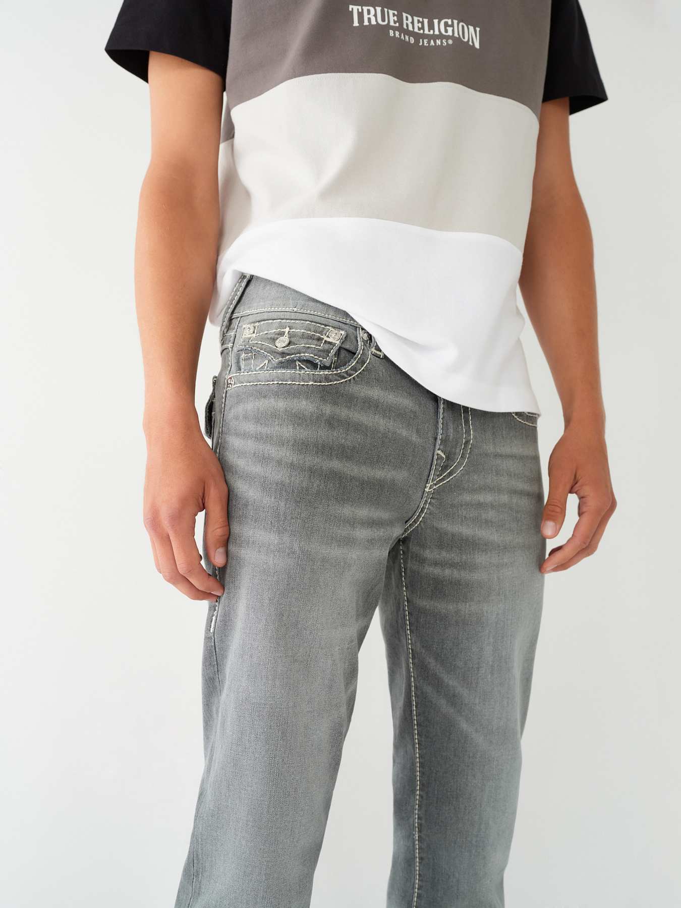 Grey true hot sale religion jeans