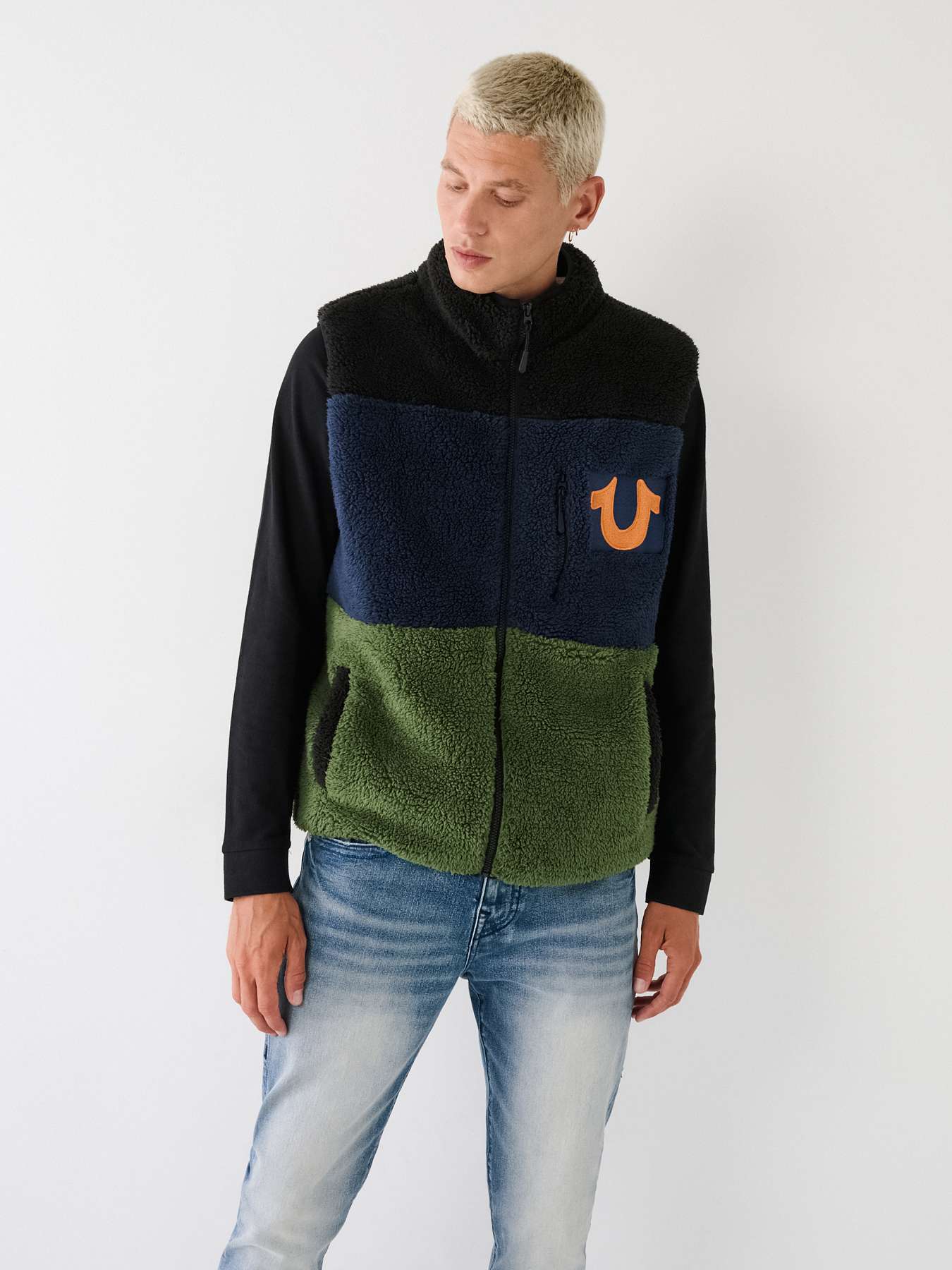 Corduroy Shearling Faux Fur Vest