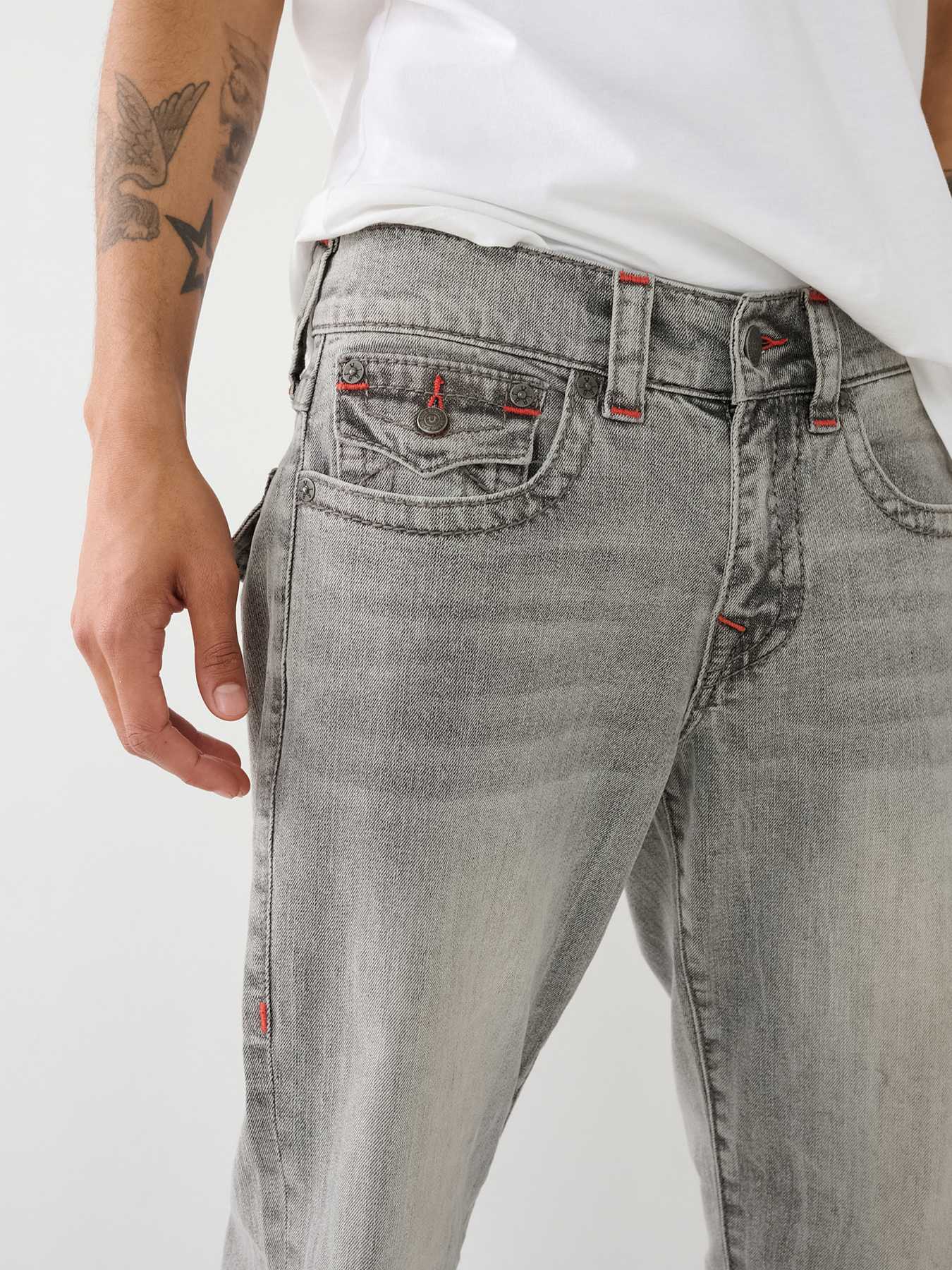 True Religion Men's Ricky Straight Leg Jean with Back Flap Pockets