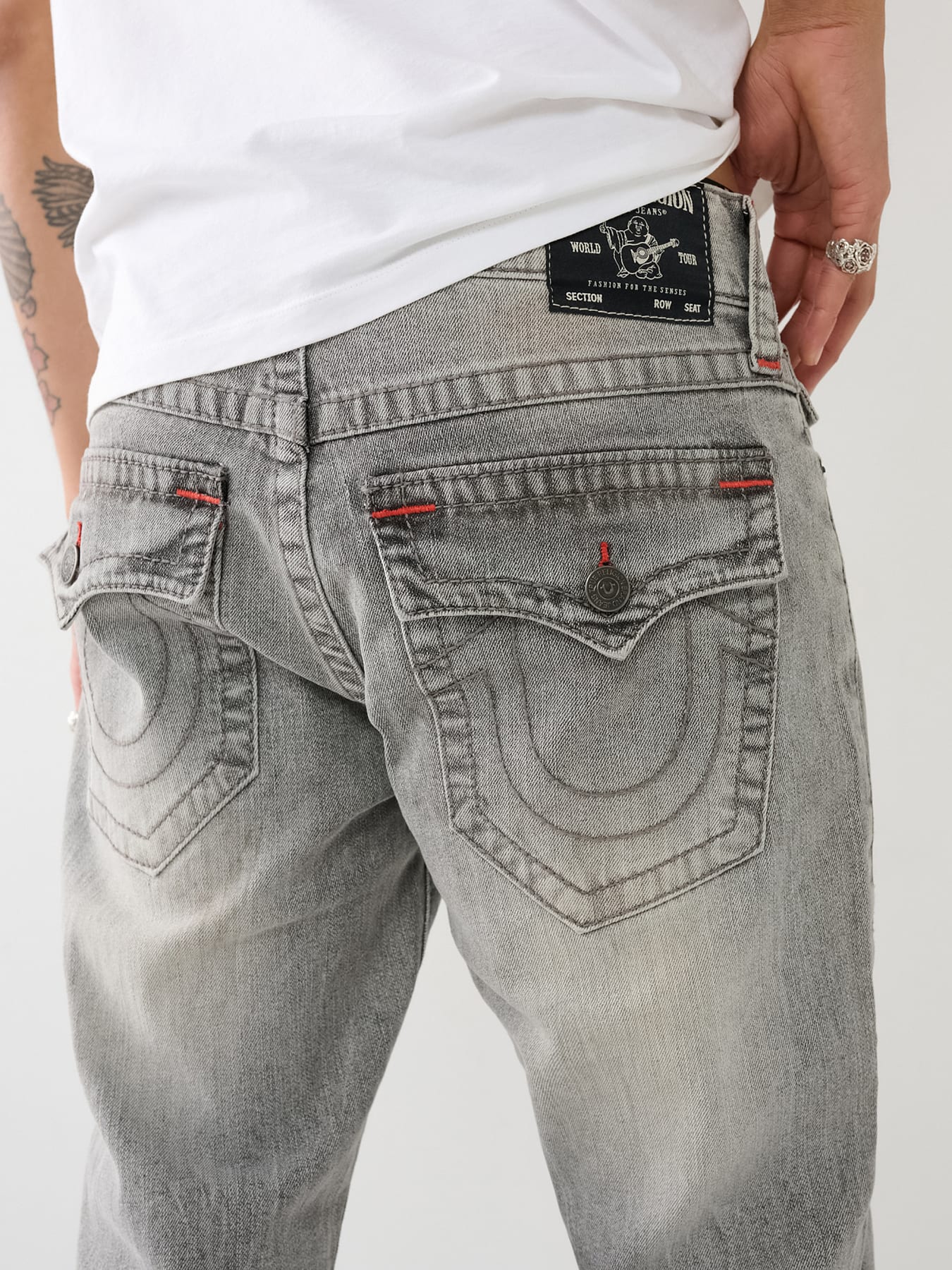 True Religion Men's Ricky Straight Leg with Back Flap Pockets