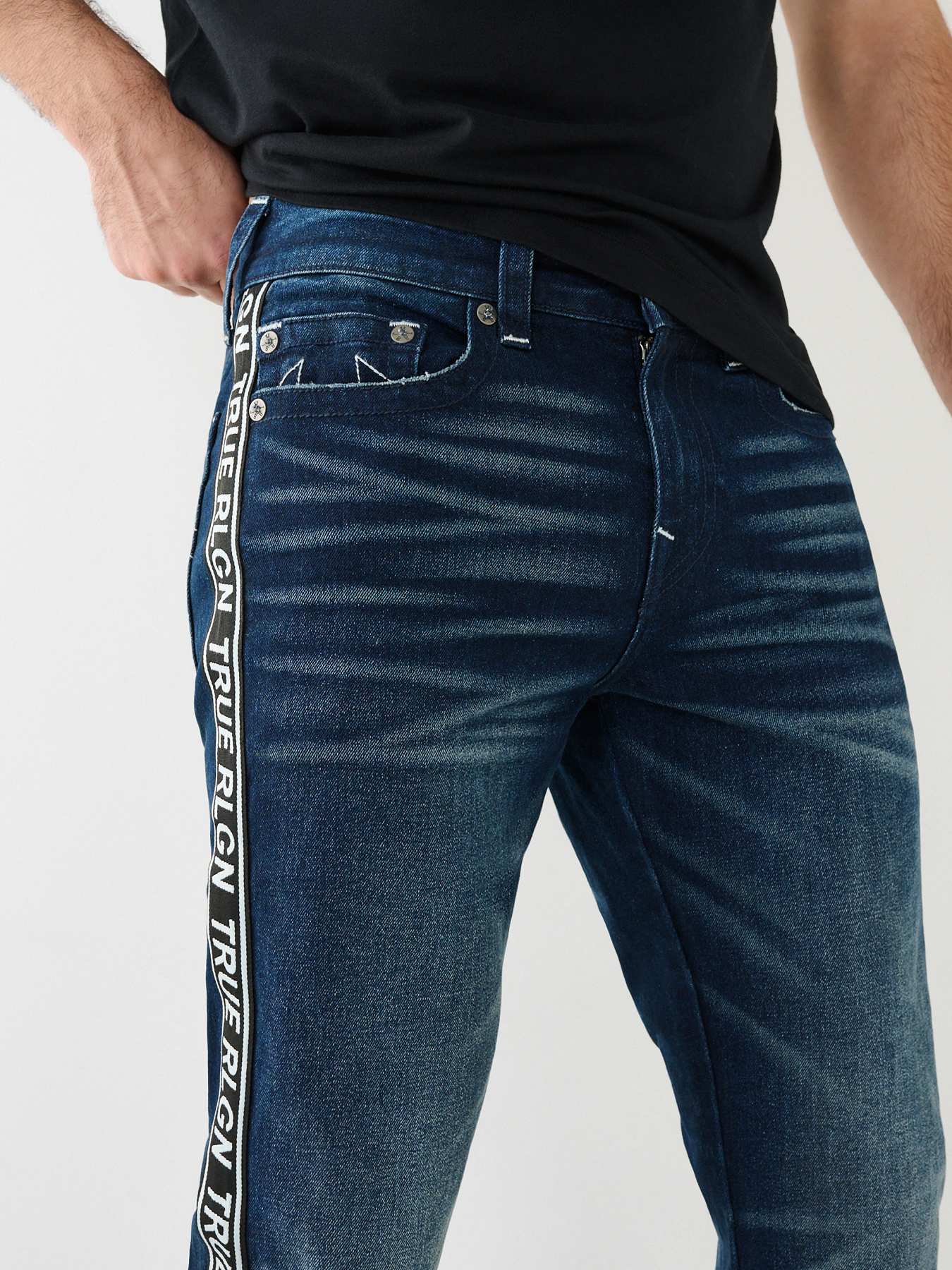 Jean with stripe hot sale on side