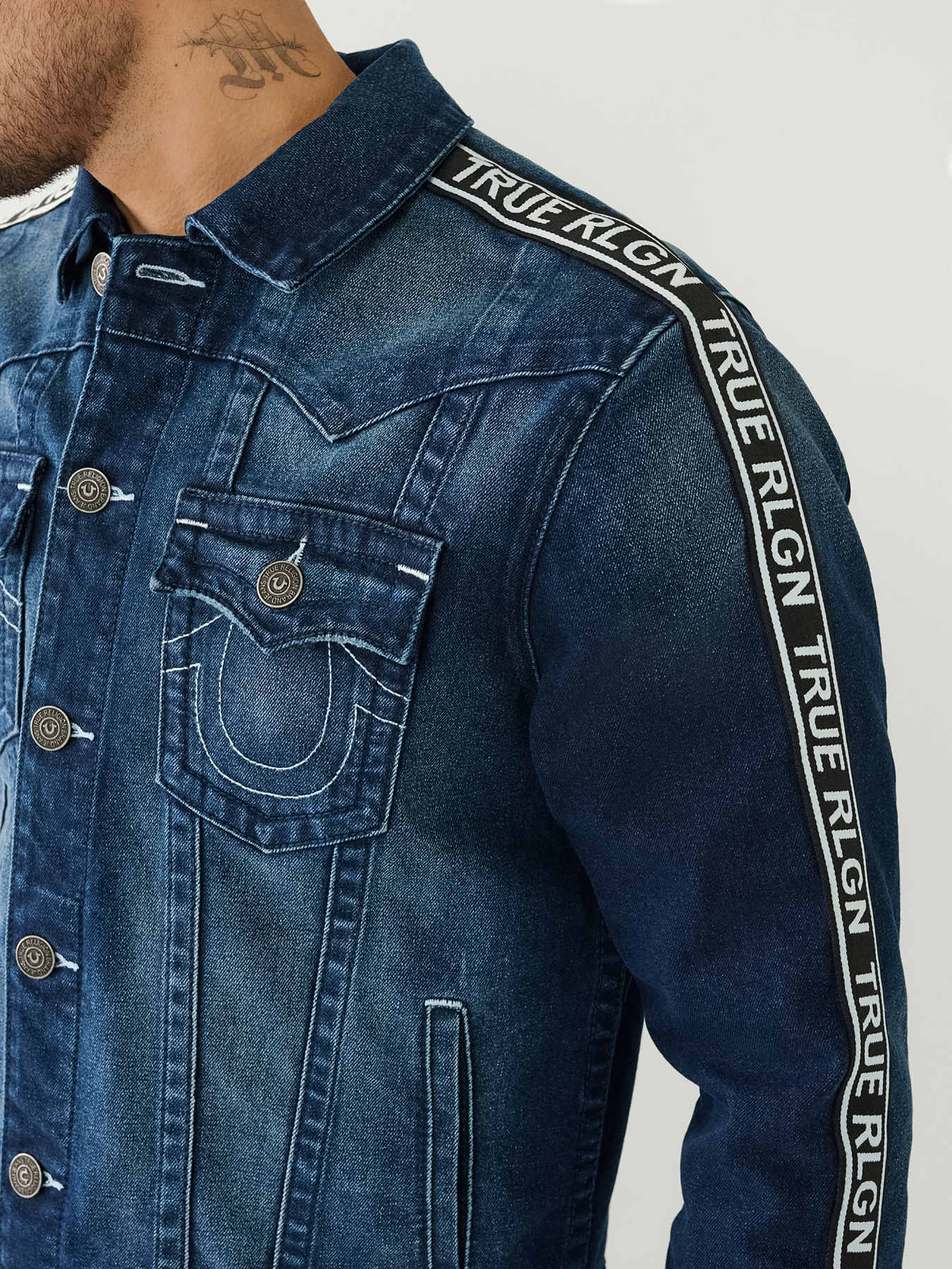 FAUX SHEARLING JIMMY DENIM JACKET