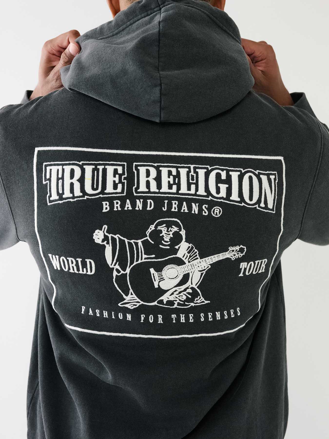 True religion cheap double puff hoodie