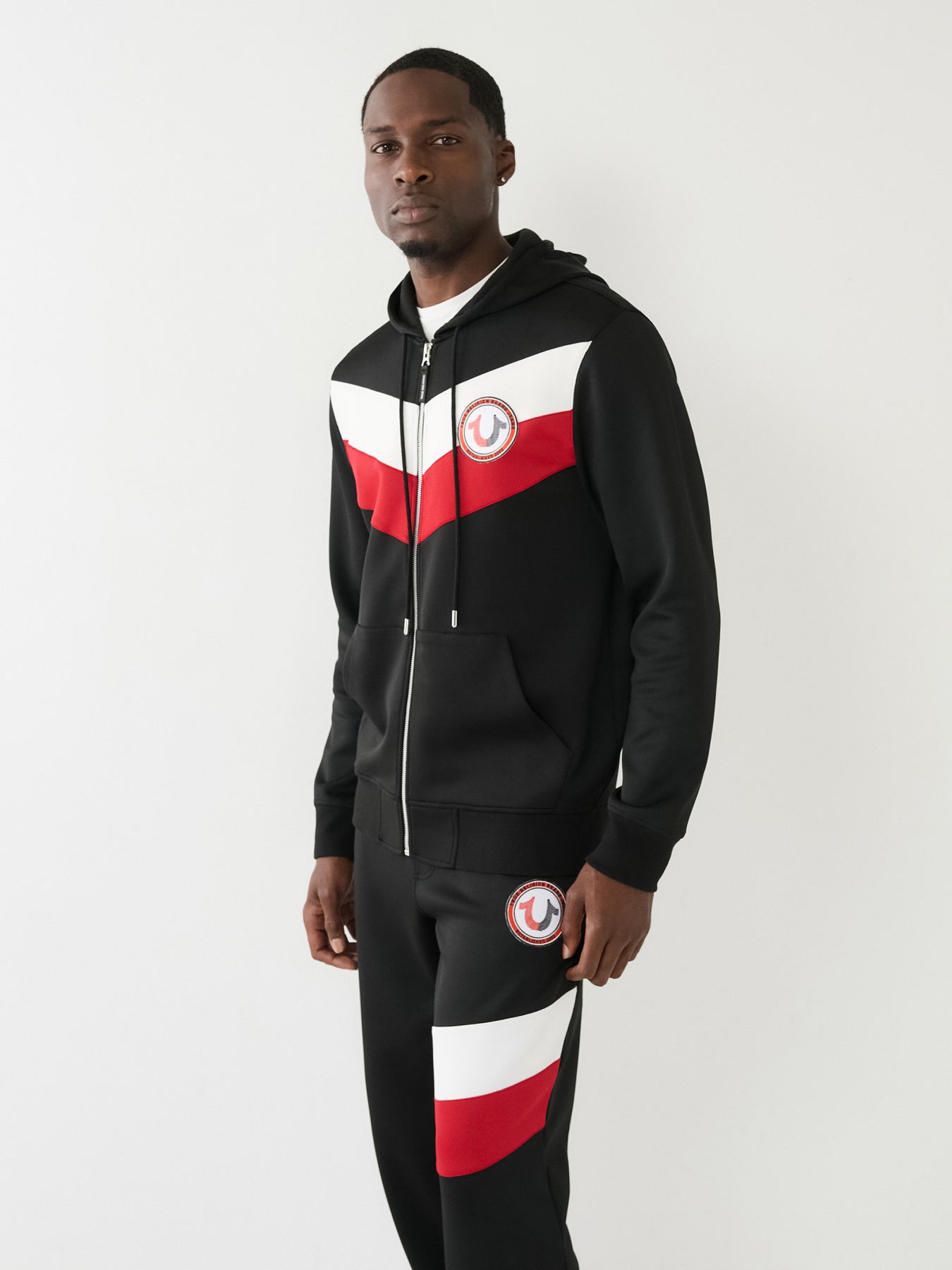 TRUE RELIGION LOGO PATCH ZIP HOODIE