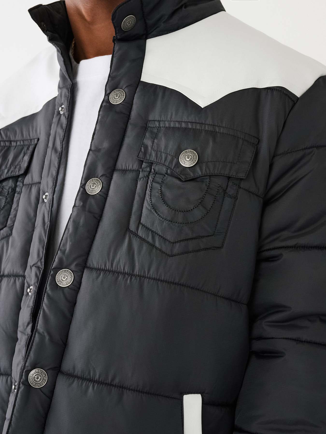 True religion quilted store puffer jacket