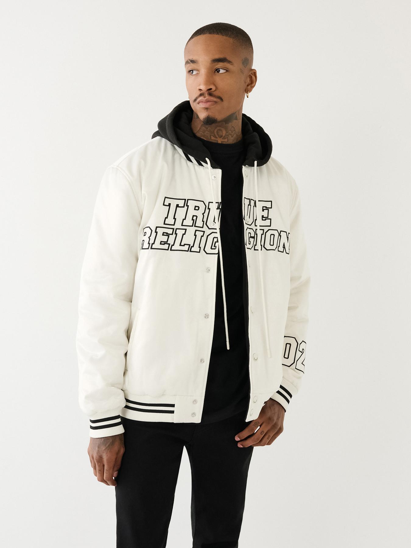 True religion red and white clearance windbreaker